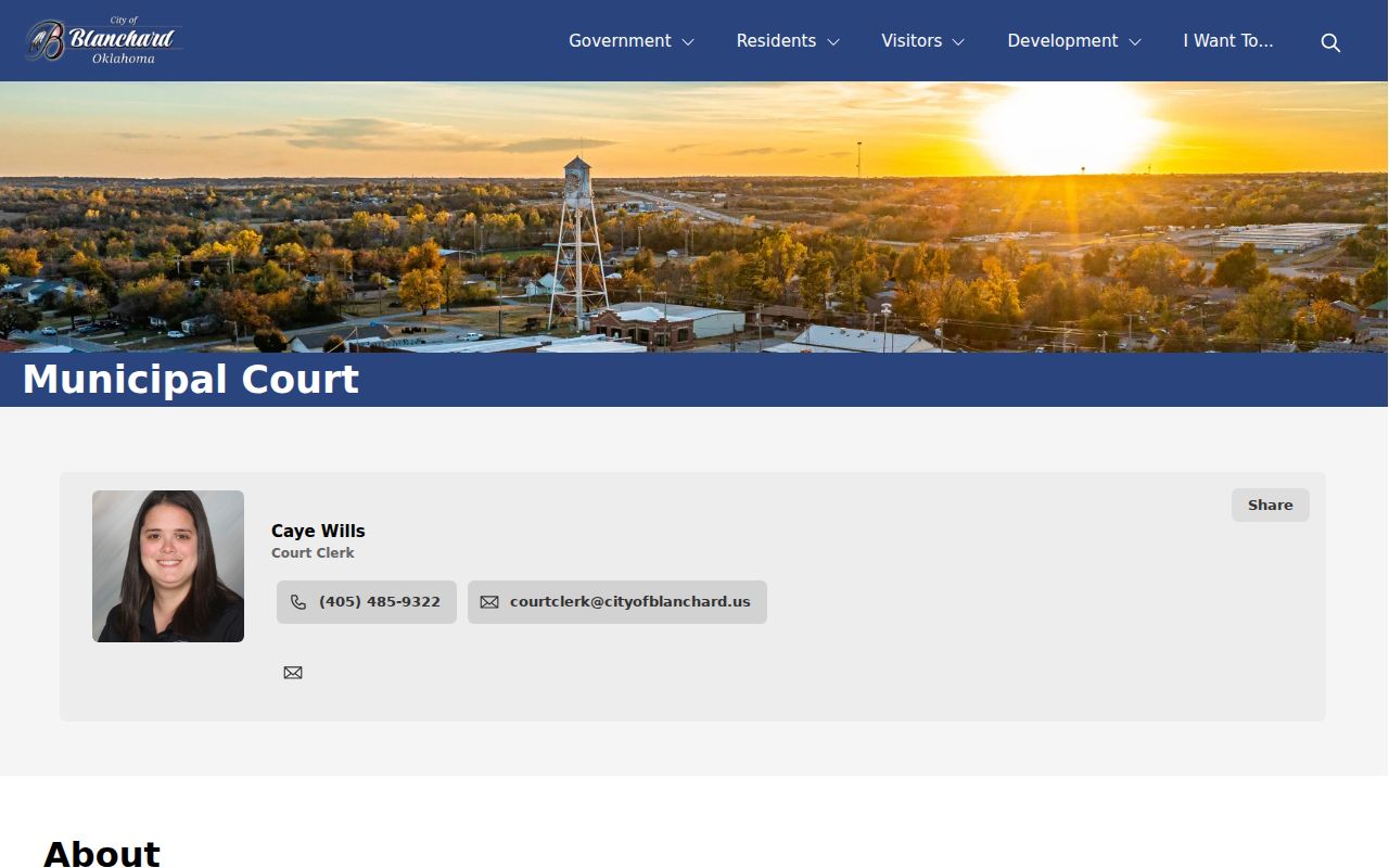 McClain County municipal warrant records and Blanchard court