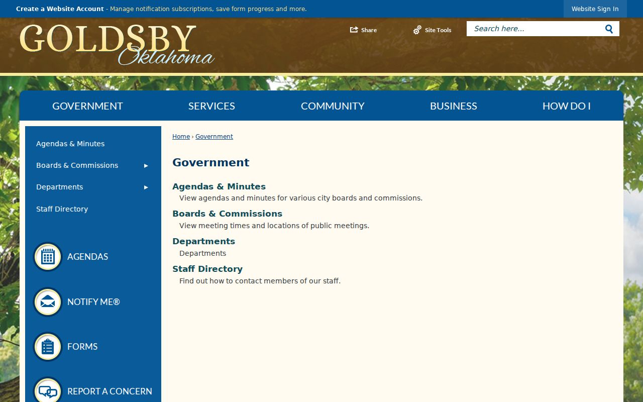 Goldsby warrant records and McClain County town contact
