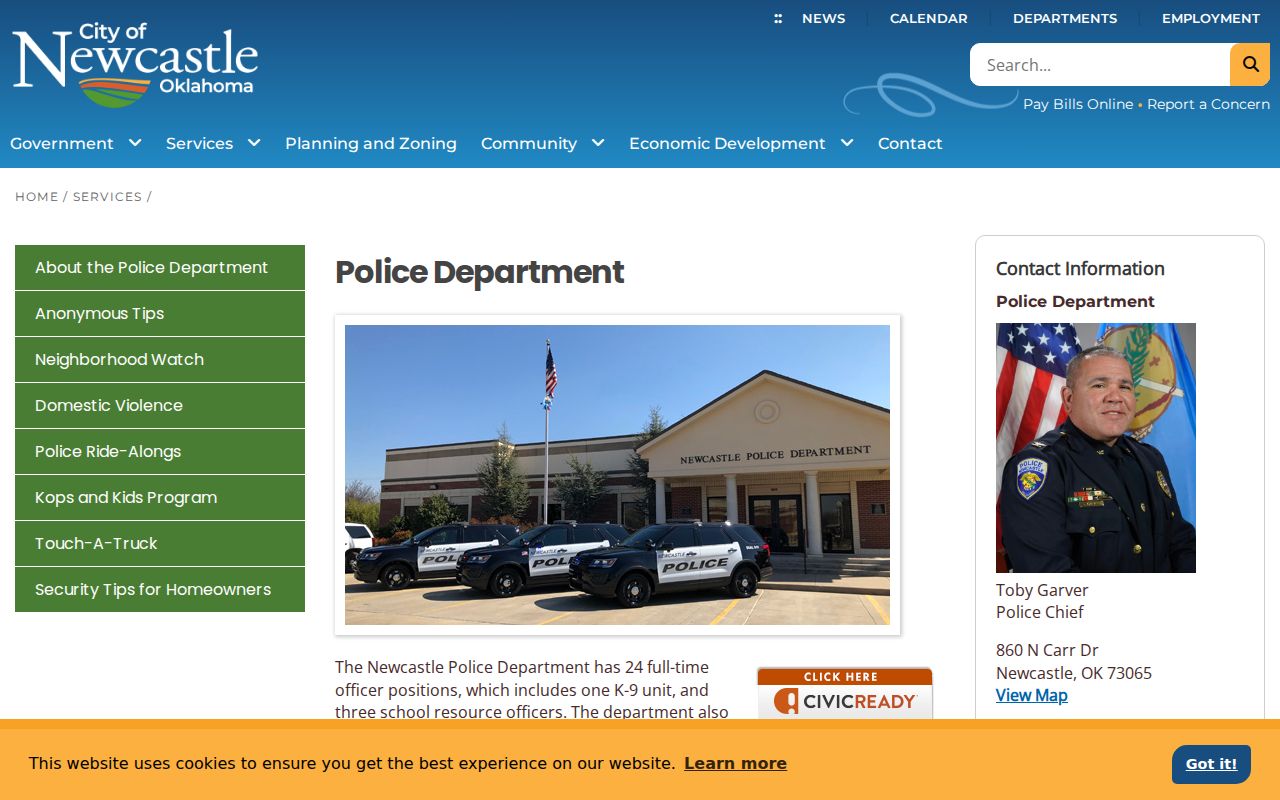Newcastle warrant records and McClain County police contact