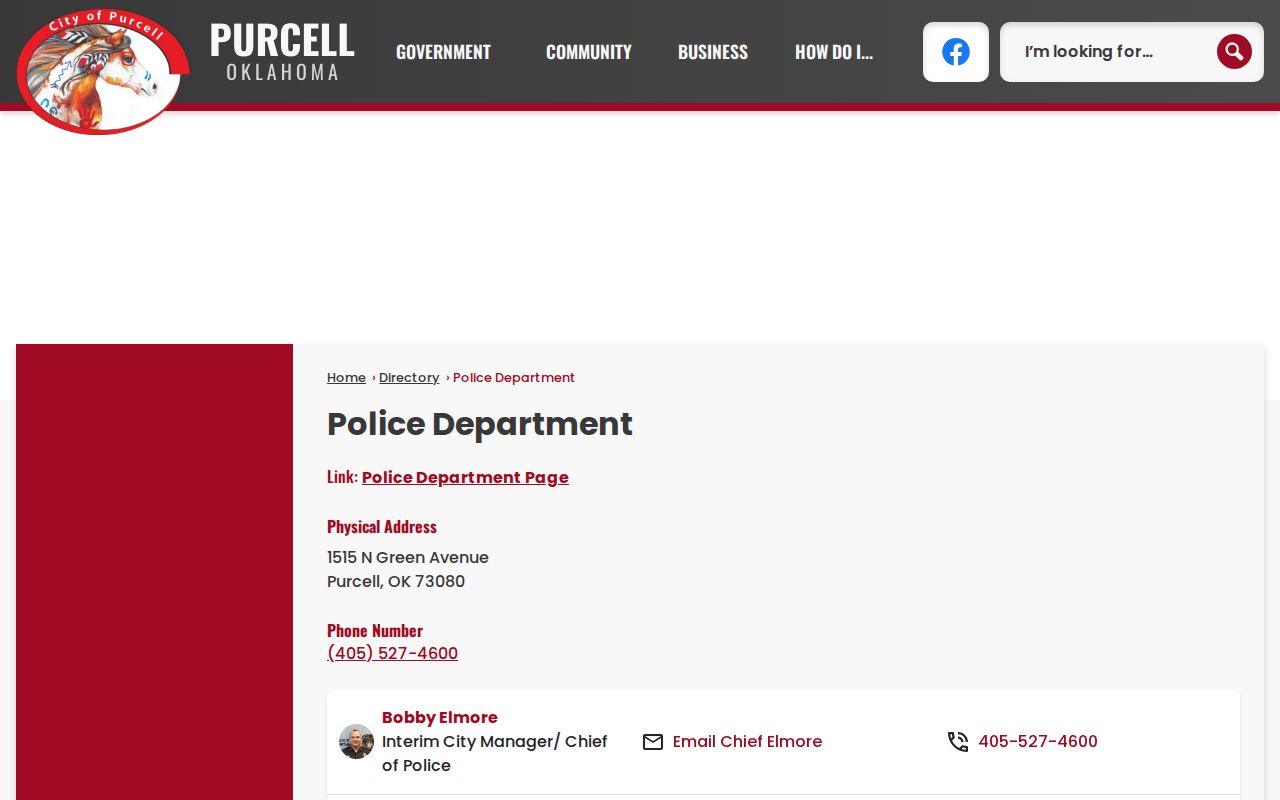 Purcell police records contact and McClain County warrant record routing